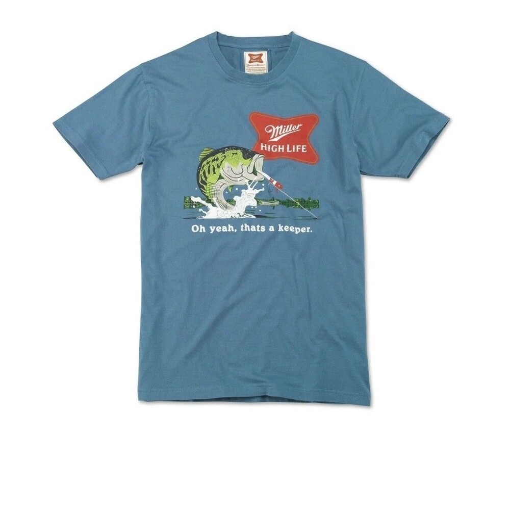 American Needle Miller High Life Brass Tacks Fishing T-shirt Men's Sz XL Outdoor
